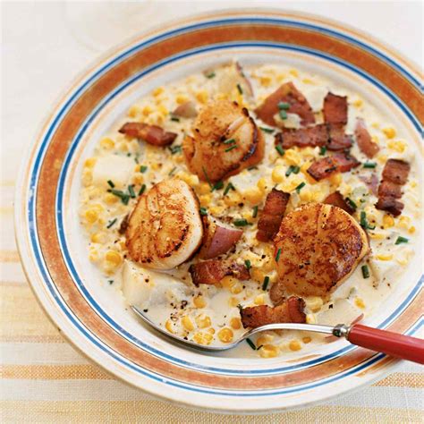 corn-chowder-with-bacon-and-sea-scallops image