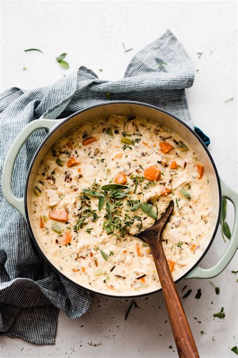 chicken-wild-rice-soup-blue-bowl image