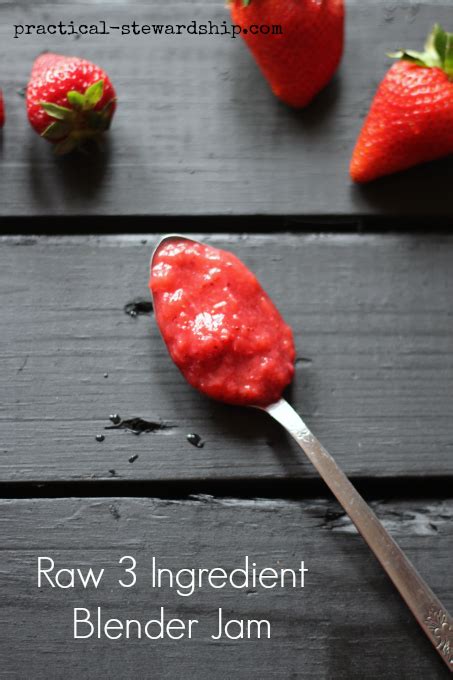 easy-3-ingredient-no-cook-strawberry-blender-jam image