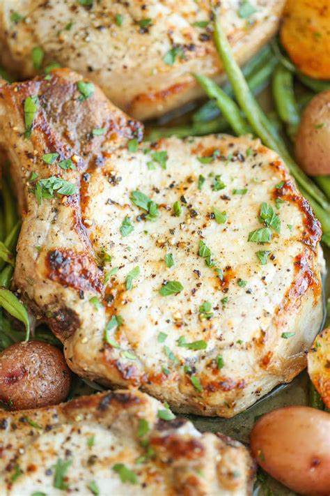 one-pan-ranch-pork-chops-and-veggies-damn-delicious image