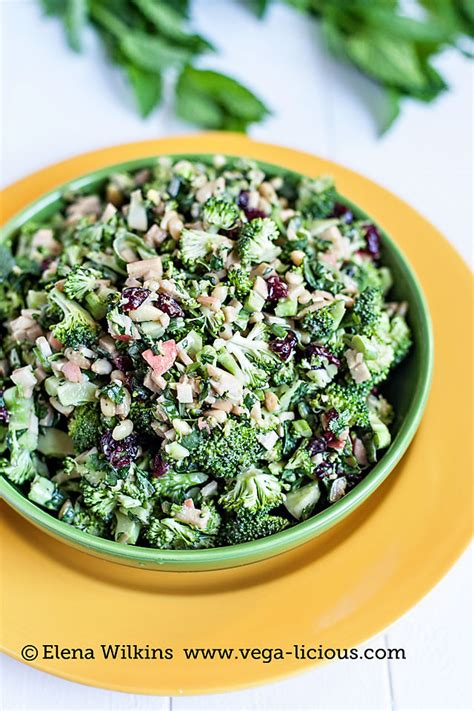 cranberry-broccoli-salad-with-pine-nuts-vegalicious image