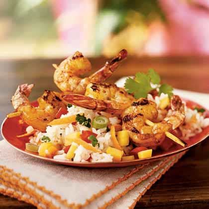 mango-rice-salad-with-grilled-shrimp-recipe-myrecipes image