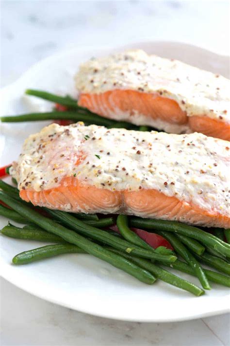easy-sour-cream-baked-salmon image