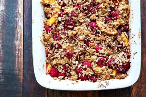 raspberry-peach-cobbler-with-crunchy-pecan-topping image