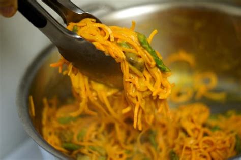 sweet-potato-noodles-with-roasted-red-pepper-sauce image