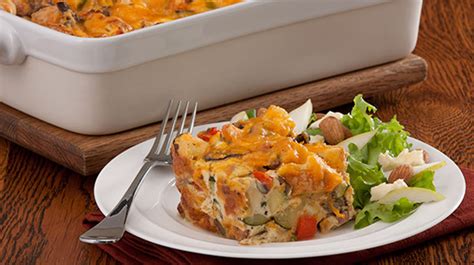 canadian-bacon-cheddar-and-vegetable-strata image
