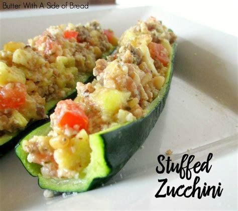 easy-stuffed-zucchini-butter-with-a-side-of-bread image