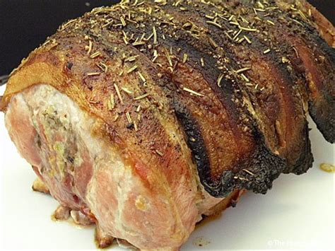 bacon-garlic-encrusted-roast-pork-loin-the-hungry image