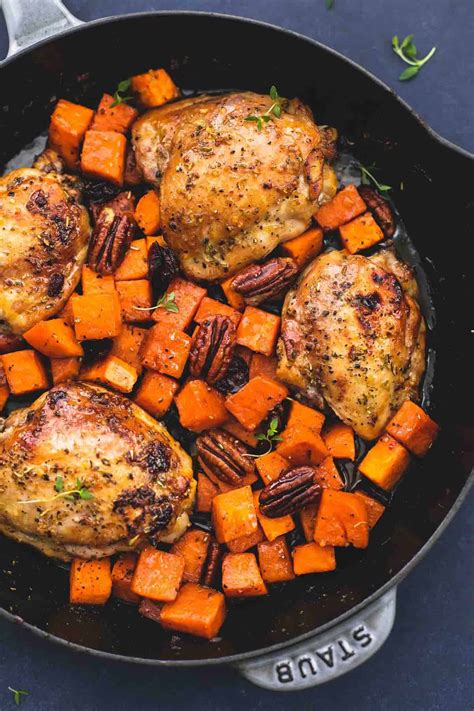 honey-roasted-chicken-and-sweet-potatoes-skillet image