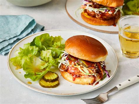 bbq-chicken-burger-recipe-southern-living image