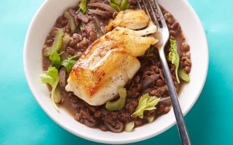 25-minute-cod-with-lentils-recipe-food-network-uk image