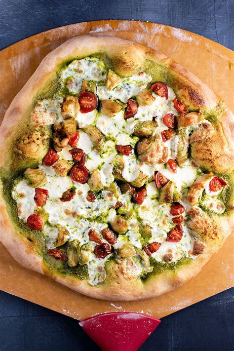chicken-pesto-pizza-recipe-kitchen-swagger image
