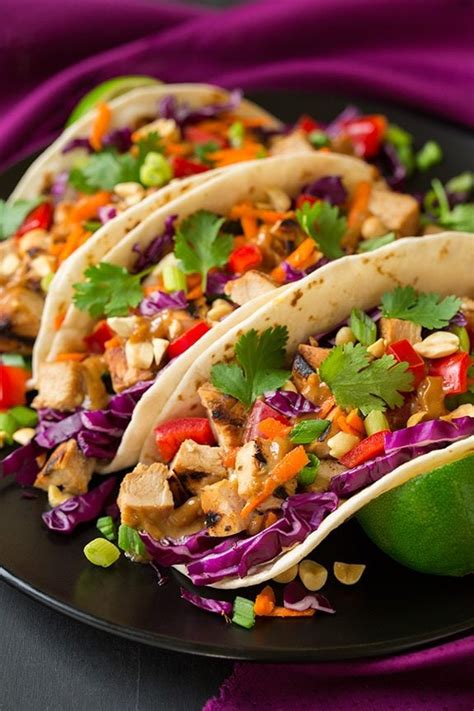 thai-chicken-tacos-with-peanut-sauce-cooking-classy image