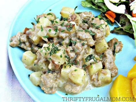 creamy-sausage-and-potatoes-thrifty-frugal-mom image
