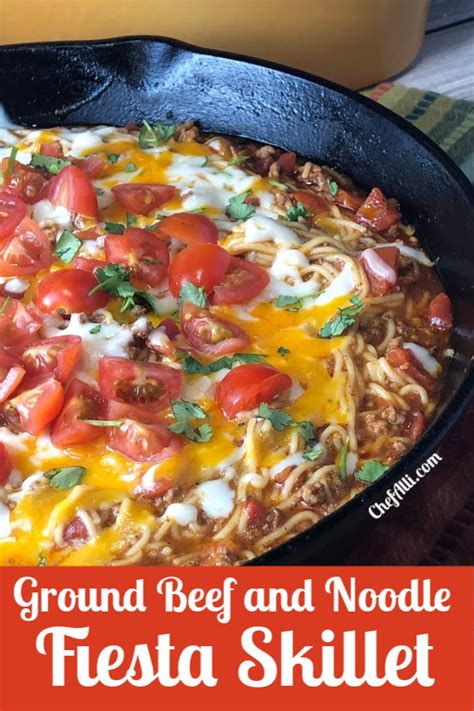 fiesta-ground-beef-and-noodle-skillet-chef-alli image