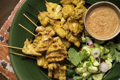 recipe-pork-satay-with-thai-spices-and-peanut-sauce image