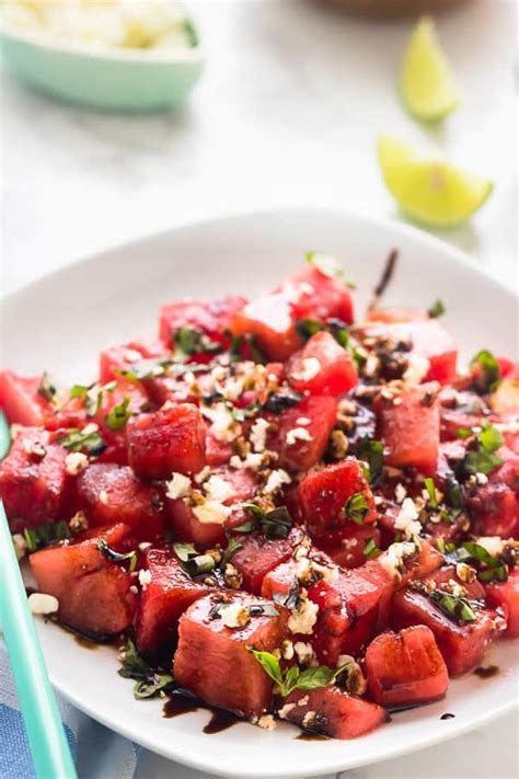 vegan-watermelon-feta-salad-with-balsamic-reduction image
