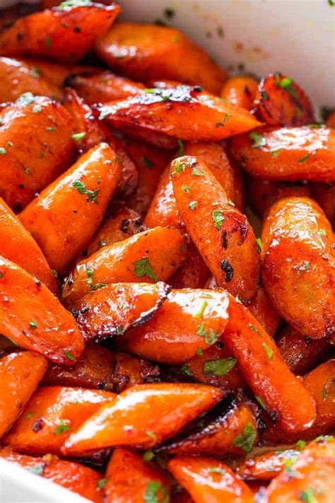honey-garlic-butter-roasted-carrots-recipe-diethood image