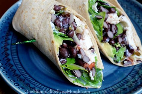 spicy-black-bean-and-avocado-chicken-wraps image