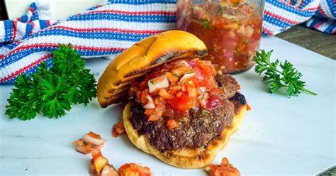 burgers-with-fresh-tomato-relish-amycaseycooks image