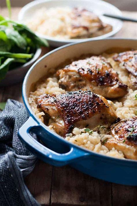 one-pot-creamy-baked-risotto-with-lemon-pepper-chicken image