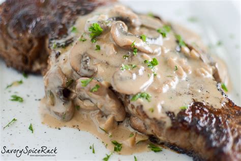 steaks-with-bourbon-cream-mushroom-sauce-savory image