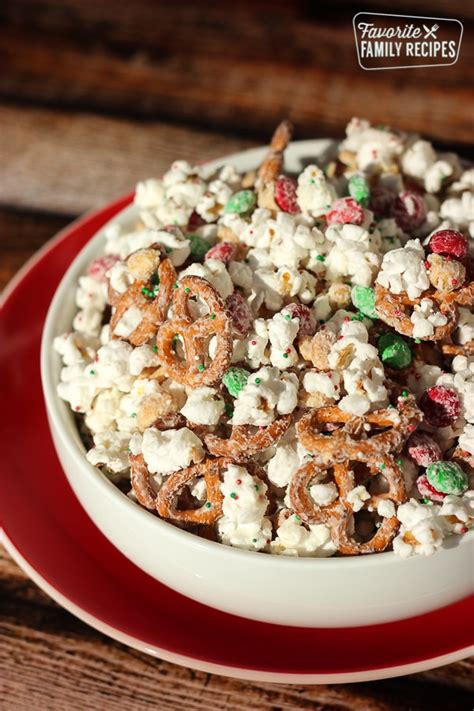 christmas-crunch-popcorn-and-candy-snack-favorite image
