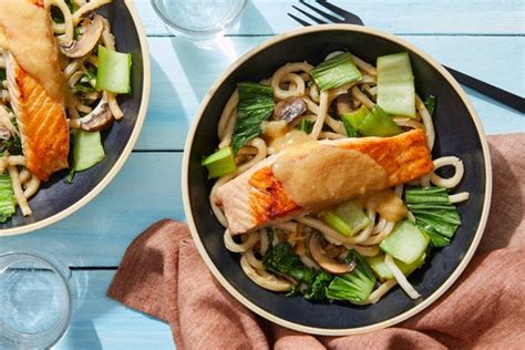 miso-honey-salmon-with-vegetable-udon-stir-fry image