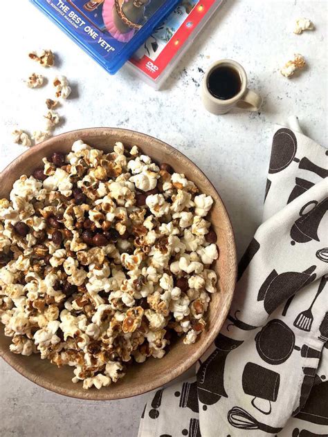 maple-popcorn-with-peanuts-healthy-homemade-snack image