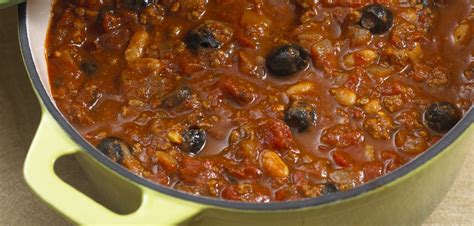 smoky-beef-chili-with-apple-cider-and-black-olives image