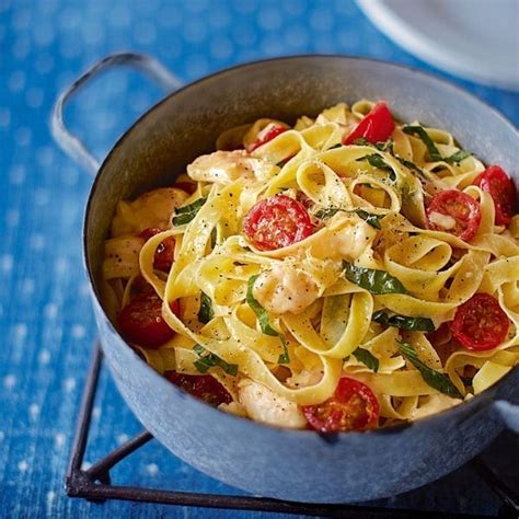 fettuccine-with-melting-brie-cherry-tomatoes-and-basil image