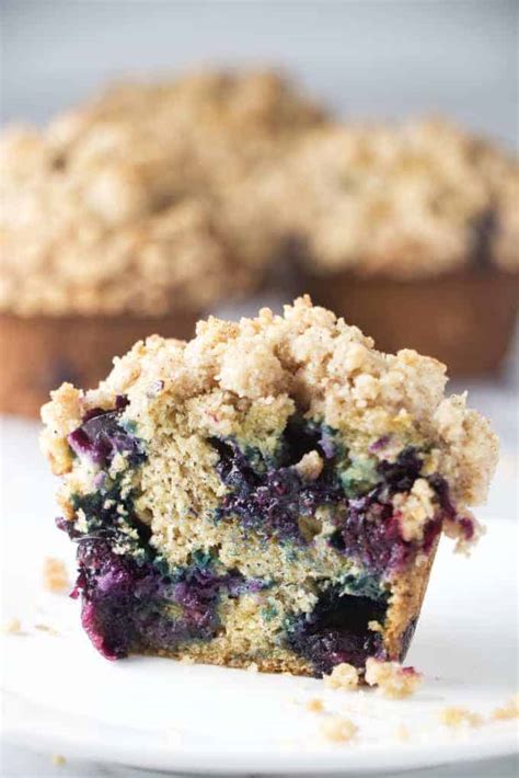 banana-blueberry-muffins-with-crumb-topping-savor image