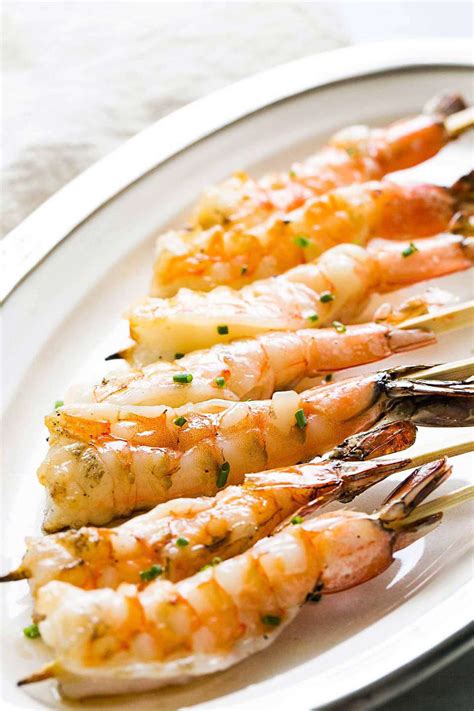 grilled-garlic-shrimp-skewers-recipe-simply image