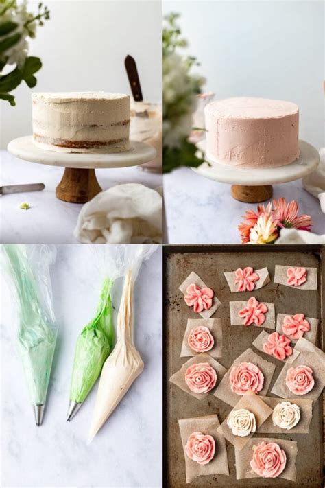 easy-buttercream-flower-cake-how-to-make image