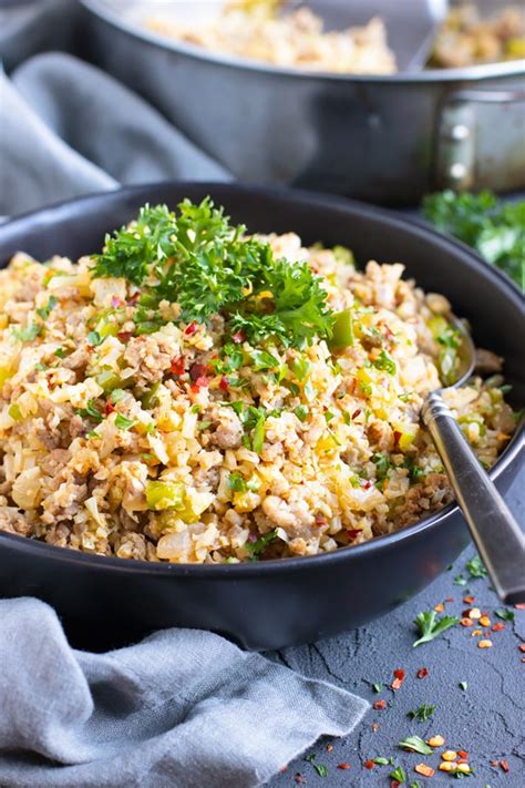 cauliflower-dirty-rice-recipe-low-carb-evolving-table image