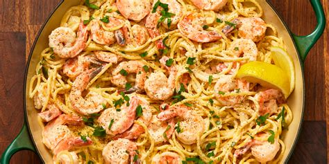 best-creamy-lemon-pepper-shrimp-spaghetti image