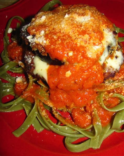 broiled-eggplant-parmesan-with-spinach-fettuccine image