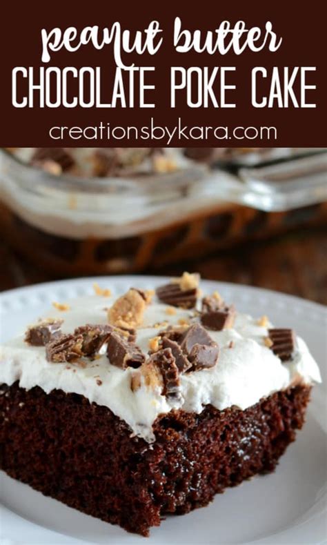 reeses-peanut-butter-chocolate-poke-cake-creations image