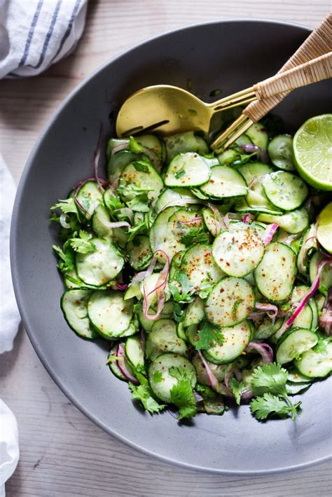 cucumber-salad-with-cilantro-and-lime-feasting-at-home image