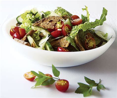 toasted-pita-and-herb-salad-recipe-finecooking image