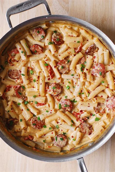 creamy-mozzarella-pasta-with-smoked-sausage-julias image