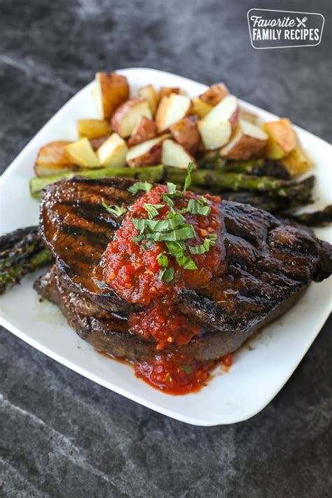 grilled-sirloin-steak-with-tomato-basil-sauce-favorite image