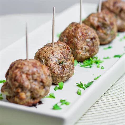 baked-lebanese-lamb-meatballs-jo-cooks image