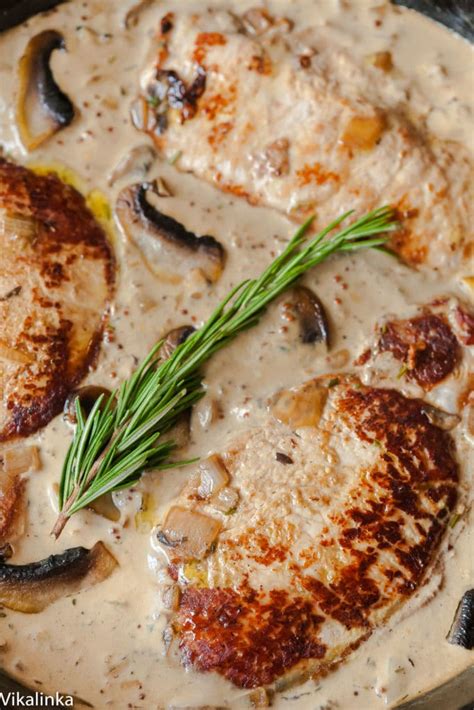 pork-loin-steaks-in-creamy-shallot-and-mushrooms image