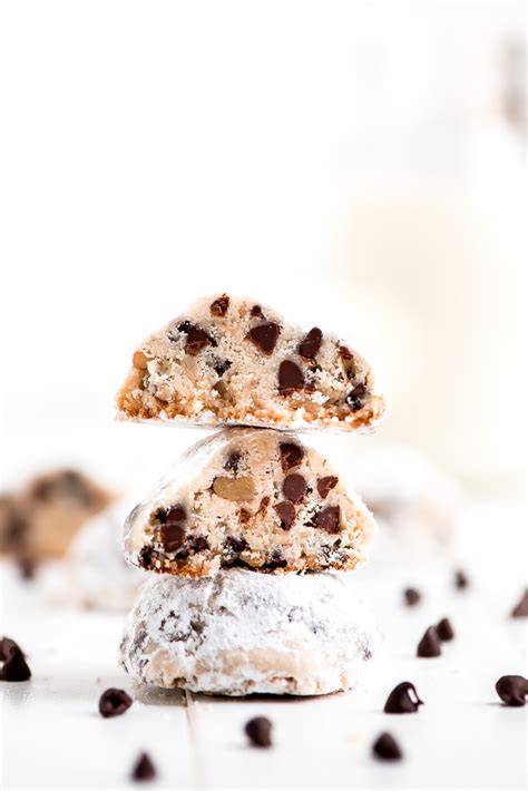 chocolate-chip-snowball-cookies-garnish-glaze image