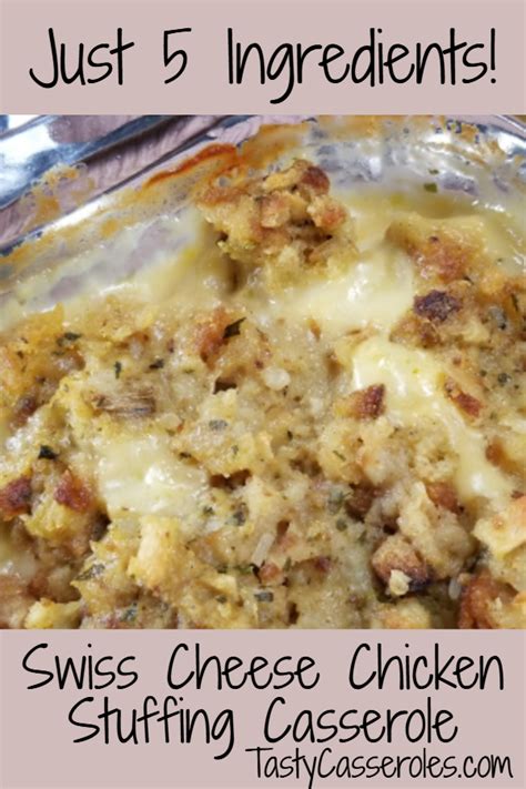 swiss-cheese-chicken-stuffing-casserole-tasty-casseroles image