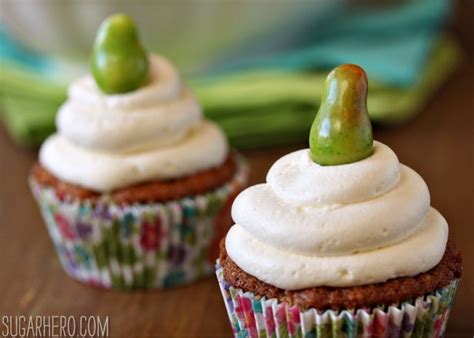 pear-cupcakes-with-honey-buttercream-sugarhero image