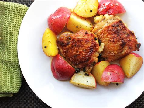 chicken-thighs-with-saffron-lemon-and-red-potatoes image