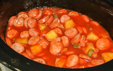crock-pot-sweet-and-sour-smoked-sausage-the image