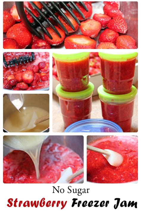 no-sugar-strawberry-freezer-jam-on-5-dinners image